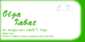 olga kabat business card